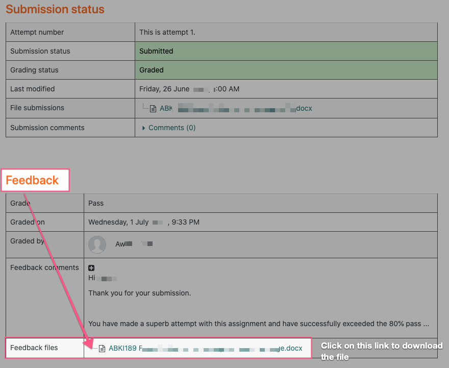 download your marked assignments